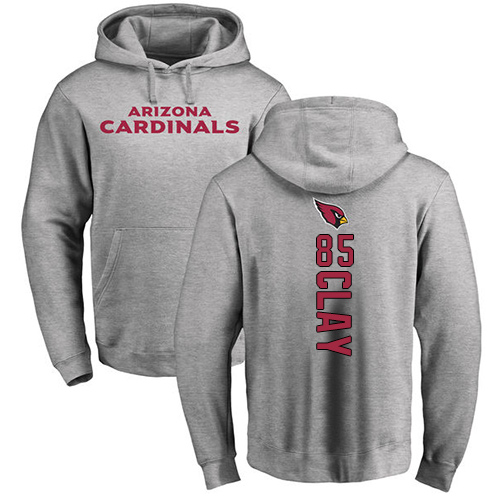 Arizona Cardinals Men Ash Charles Clay Backer NFL Football #85 Pullover Hoodie Sweatshirts->arizona cardinals->NFL Jersey